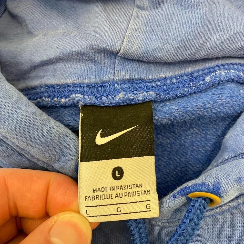 Vintage Nike Swoosh Blue Hoodie 2000s Blank Essential Size Large